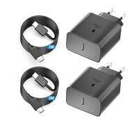 2Pack 45W Cargador USB C Carga Rapida USB C Cargador Rapido con 2M Cable Tipo C para Samsung Galaxy S26/S25/24/S23/S22/S21 Ultra/S20/S20+/Note 20/10/9/8/A73/A53, Tipo C Cargado Adaptador Cabezal Negro