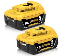 2Pack 5000mAh Recambio para Dewalt batería 18V DCB184 DCB182 DCB181 DCB180 DCB201 DCB200 DCB204 con Indicador LED