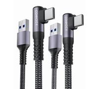 2Pack cables USB C Android Auto Kabel de 90 grados, datos de 10 Gbps, USB 3.1 Gen 2 tipo C QC3.0 3.1A carga USB A a C para iPhone 15 Pro Max Samsung Note20 Galaxy S23/S22/S21 Z Flip5 Tab S9 Pixel8 1M