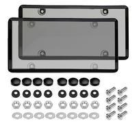 2pack Car License Plate Covers & Frames, Upgrade Your Vehicle with Our 2-Pack License Plate Covers & Frames, Designed to Provide Full Protection (Smoke)