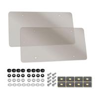 2pack Car License Plate Protector, License Plate Covers for Front Rear Car Tags (Smoke,No Valve Cap)
