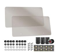 2pack Car License Plate Protector, License Plate Covers for Front Rear Car Tags (Smoke,with Valve Cap)
