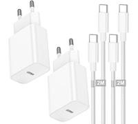2Pack Cargador iPhone Carga Rapida con Cable USB C,20W Cargador USB C Enchufe Tipo C con Cable USB C Carga Rapida 2M,cargador carga rapida Tipo C para iPhone 17/16/15/Pro Max/Plus iPad MacBook,Samsung