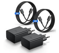 2Pack Cargador para Samsung 45W, USB C Cargador Carga Rapida con 2M Tipo C Cable para Samsung Galaxy S25/S24/S23/S22/S21/S20 Ultra Plus S25+/Note 20/10/A54, VNOOK Movil Cargado Rapido Enchufe Cabezal