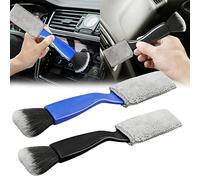 2Pack cepillo de doble cabeza para limpiar el coche, cepillo limpieza coche, cepillo para polvo interior de coche,las rejillas de ventilación del coche salpicadero pantalla cepillo limpio