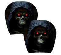 2Pack Ghost Face Headrest Covers,Scary Headrest Covers For Car,Soft Stretch