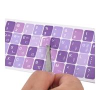 2Pack Korean Keyboard Stickers Korean-English Keyboard Sticker on Purple Background with White Lettering Korean Keyboard Letters Replaceme