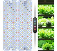 2Pack lámparas LED para plantas, luz de espectro completo para plantas de interior, panel de lámparas de cultivo con auto de 4/8/12 horas, luz de crecimiento para cultivo, vegetación y floración