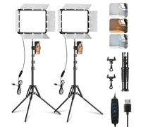 2Pack Panel Luz LED de Video Set 25*20cm, EMART Iluminación Fotografía 15W
