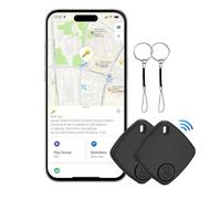 2Pack Rastreador Inteligente para iPhone iOS Mini Localizador GPS Bluetooth Localizador Rastreador para Llaves, Perros, Gatos, Carteras, Bolsos, Maletas, Alarma Sonora, Batería Reemplazable
