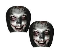 2Pack Scary Ghost Face Headrest Covers, Funny Washable Breathable For Cars