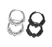 2Pairs Men Stainless Earrings Fashionable Present Him Steel Studs Unique Jewelry for Casual Formal Wear