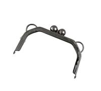 2pc 14CM No Hole Screw Ear Purse Frame Bead Kiss Clasp DIY Coin Accessories(Black)