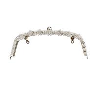 2pc 22CM Fashion Arch Flower Diamond Metal Making Kiss Clasp Purse Frame For Bag Clutch To The Accessories(22CM silver)
