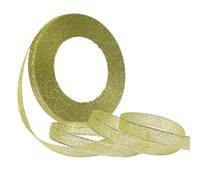 2pc 25Yards/Roll 10mm Gold/Silver Metallic Glitter Ribbon DIY Craft Sewing Packing Wedding Party Year Decor Tape(Yellow)