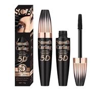 2PC 5D Pestañas con Volumen Panorámico, Stereoscopic Fibrous Eye Black Mascara, Maquillaje De Pestañas Voluminizador De Larga Duración, A Prueba De Manchas Y Resistente Al Agua