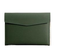 2pc A4 Leather File Bags For Letters, Official Document, Material, And Business Office Storage(Dark green-L)