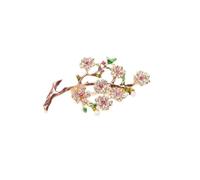 2pc Alloy Flower Branch Brooch With Diamonds, Colored Gems & Enamel, For Clothing & Accessory Decoration