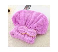 2pc Bathroom Products Microfiber Ultra Absorbent Hair Drying Cap Hair Towels Wrap Towel with Bow Tie,bathroom Accessories
