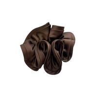 2pc Big Hair Tie Ribbon Scrunchies Satin Elastic Band Bow Women Simple Temperament Ponytail Accessories(Dark brown)
