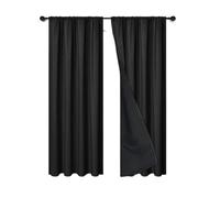 2pc Blackout Curtain Curtains For Living Room, Bedroom, Kitchen, Window Curtain, Drapes In Living Room para Dormitorio(Black,132X241CM)