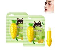 2PC Cacao de Labios con Piña, Lip Balm, Bálsamo Labial con Color, Bálsamo Hidratante para unos Labios Bonitos, Suaves y Jugosos, Previene los Agrietados, Apto para Todo Tipo de Pieles