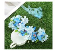 2pc Canna Flowers Wreath Crown Festival Green Leaf Headband Floral Garland Wedding Women Hair Accessories(Set2)