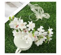 2pc Canna Flowers Wreath Crown Festival Green Leaf Headband Floral Garland Wedding Women Hair Accessories(Set3)