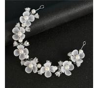 2pc Crystal Pearl Flower Hair Vine Band Headband Tiara For Women Bride Rhinestone Wedding Bridal Accessories Jewelry