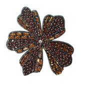 2pc Diamond Self-adhesive Beads Flowers Full Of Cloth Stickers Dress Bags Clothes Clothing Accessories(Coffee large)