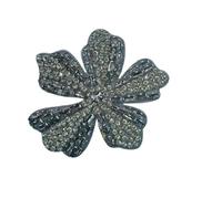 2pc Diamond Self-adhesive Beads Flowers Full Of Cloth Stickers Dress Bags Clothes Clothing Accessories(Grey large)