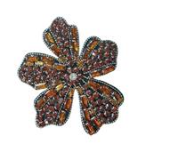 2pc Diamond Self-adhesive Beads Flowers Full Of Cloth Stickers Dress Bags Clothes Clothing Accessories(Coffee trumpet)