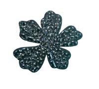 2pc Diamond Self-adhesive Beads Flowers Full Of Cloth Stickers Dress Bags Clothes Clothing Accessories(Black Small)