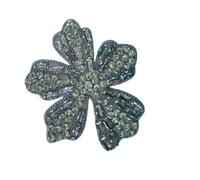 2pc Diamond Self-adhesive Beads Flowers Full Of Cloth Stickers Dress Bags Clothes Clothing Accessories(Grey trumpet)