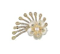 2pc Fashion Floral Brooch Accessory - Pearl-set Diamond Alloy Clothing Versatile Vintage Coat Fastening Pin(Black)