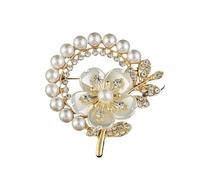 2pc Fashion Floral Brooch Accessory - Pearl-set Diamond Alloy Clothing Versatile Vintage Coat Fastening Pin(B228)