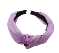 2pc Fashion Top Knot Satin Headbands Wide Fabric Makeup Hairbands For Women Girls Ladies Washing Hair Hoops Bezel Hair Accessories(Purple)