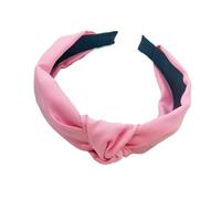 2pc Fashion Top Knot Satin Headbands Wide Fabric Makeup Hairbands For Women Girls Ladies Washing Hair Hoops Bezel Hair Accessories(Pink)