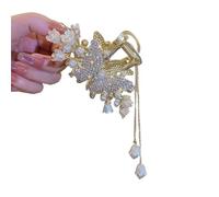 2pc Female Flower Pearls Tassel Hair Clip Back Of Head Women Temperament Korean Style Accessories Headwear(D-1 PC)