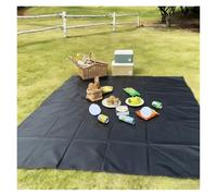 2pc Four Season Universal Outdoor Waterproof Picnic Mat Pure Black Seamless Smooth Portable Camping Moisture-Proof(160x220cm-thick)