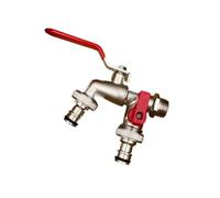2Pc Garden Tools Brass Water Faucet 1/2" Outside & Inside Easy Turn On/Off Lever Handle Watering Supply Taps Ball Valve Para Jardín
