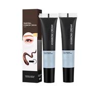 2PC Gel para Cejas Peel Off de, Tattoo EyebrowCream de Cejas de Color Semipermanente, Tinte Impermeable para Cejas, Color Rápido, Maquillaje Impermeable de Larga Duración (Black)