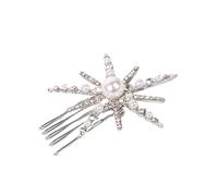 2pc Geometric Stars Moon Rhinestone Hair Clip Set Snowflake Star Bride Hairpins Women Side Barrettes Accessories(Color6)