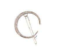 2pc Geometric Stars Moon Rhinestone Hair Clip Set Snowflake Star Bride Hairpins Women Side Barrettes Accessories(Color4)