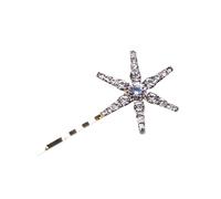 2pc Geometric Stars Moon Rhinestone Hair Clip Set Snowflake Star Bride Hairpins Women Side Barrettes Accessories(Color 03)