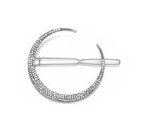 2pc Geometric Stars Moon Rhinestone Hair Clip Set Snowflake Star Bride Hairpins Women Side Barrettes Accessories(Color09)