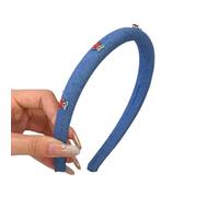 2pc Hair Bands Accessories For Girls Women Headbands Flowers Hoop Rhinestone Vintage Fashion Makeup(Light blue - red)