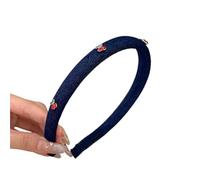 2pc Hair Bands Accessories For Girls Women Headbands Flowers Hoop Rhinestone Vintage Fashion Makeup(Dark blue - red)