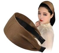 2pc Headband With Wide High-end Hairband Cover White Hair And Decorate Hair Accessories Headbands For Women(Khaki)