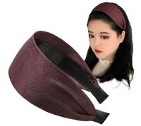 2pc Headband With Wide High-end Hairband Cover White Hair And Decorate Hair Accessories Headbands For Women(Red)
